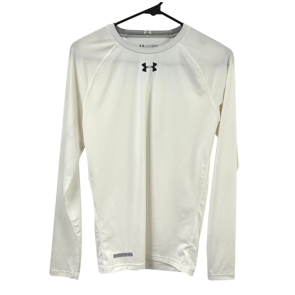 Under Armour HeatGear Compression Long Sleeve Shirt L White Athletic Gorpcore